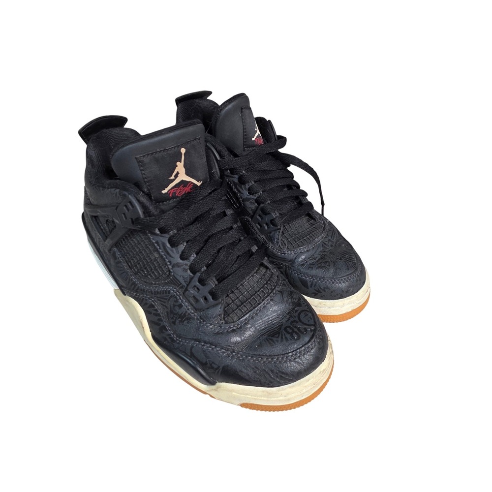 Air Jordan 4 Retro SE GS Laser Black Gum‎ CI2970-001 Youth Size 5Y Sneakers L2